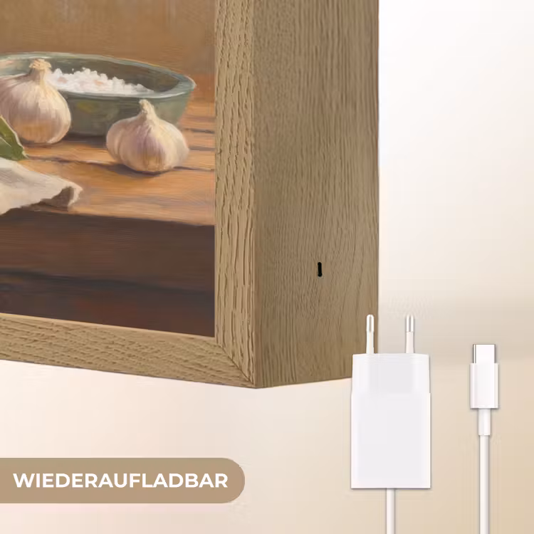 Tomaten - Olijfolie - Stilleven Light Box met batterij (Wandlamp) middel -USP_websiteoplaadbaarDE