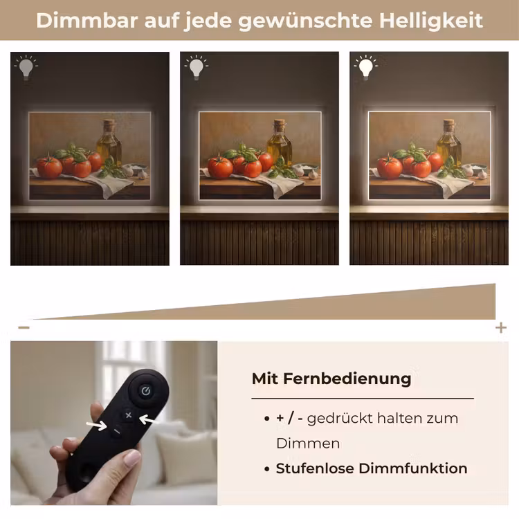Tomaten - Olijfolie - Stilleven Light Box met batterij (Wandlamp) middel -USP_dimbaarDE