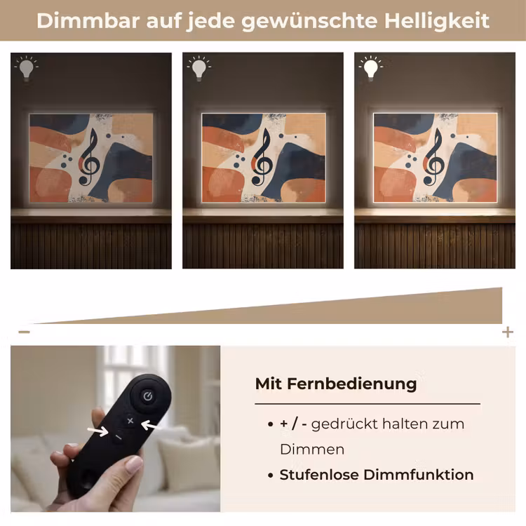 Sleutel - G - Abstract - Beige Light Box met batterij (Wandlamp) middel -USP_dimbaarDE