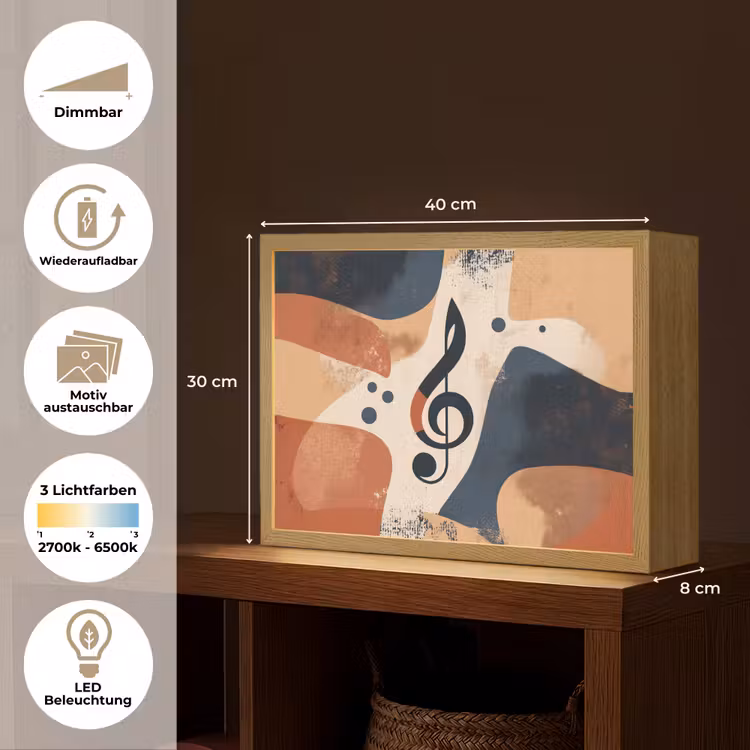 Sleutel - G - Abstract - Beige Light Box met batterij (Wandlamp) middel -USP_websiteoverzichtDE