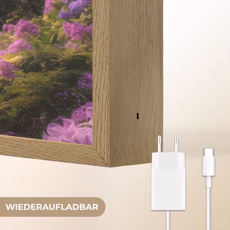 Poort - Paars - Bloemen Light Box met batterij (Wandlamp) middel -USP_websiteoplaadbaarDE