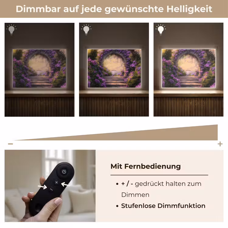 Poort - Paars - Bloemen Light Box met batterij (Wandlamp) middel -USP_dimbaarDE