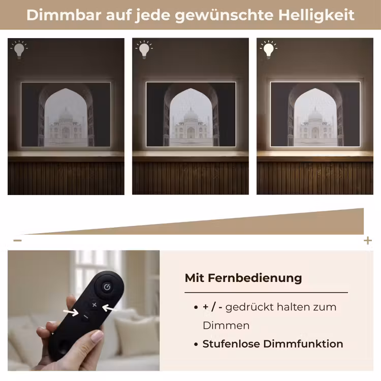 Poort - Symmetrische koepel - Minaretten - Moskee Light Box met batterij (Wandlamp) middel -USP_dimbaarDE