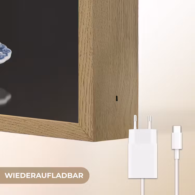 Taart - Slagroom - Kers - Bord - Delfts blauw Light Box met batterij (Wandlamp) middel -USP_websiteoplaadbaarDE