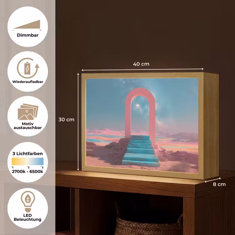 Trap - Boog - Sterrenhemel Light Box met batterij (Wandlamp) middel -USP_websiteoverzichtDE