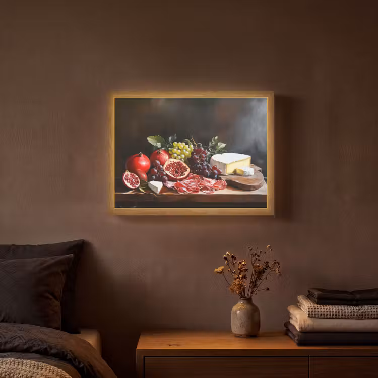 Borrelplank - Stilleven - Vintage Light Box met batterij (Wandlamp) middel -sfeer4