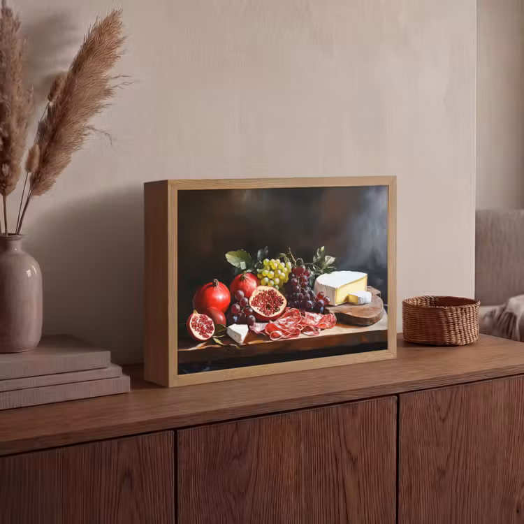 Borrelplank - Stilleven - Vintage Light Box met batterij (Wandlamp) middel -sfeer2