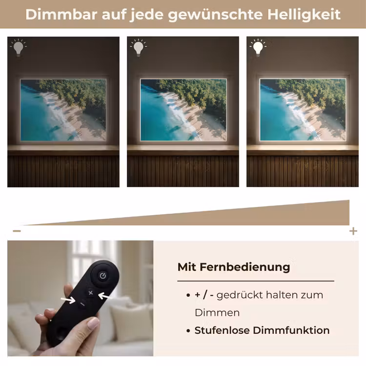 Tropisch - Strand - Water - Palmbomen Light Box met batterij (Wandlamp) middel -USP_dimbaarDE