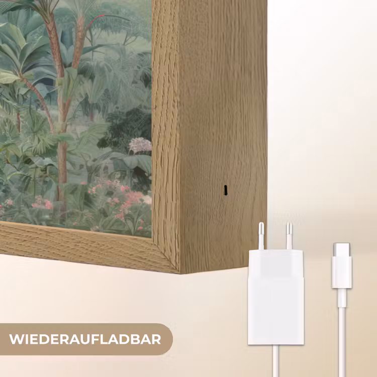Tropische tuin - Koepelgebouw - Bloemen Light Box met batterij (Wandlamp) middel -USP_websiteoplaadbaarDE