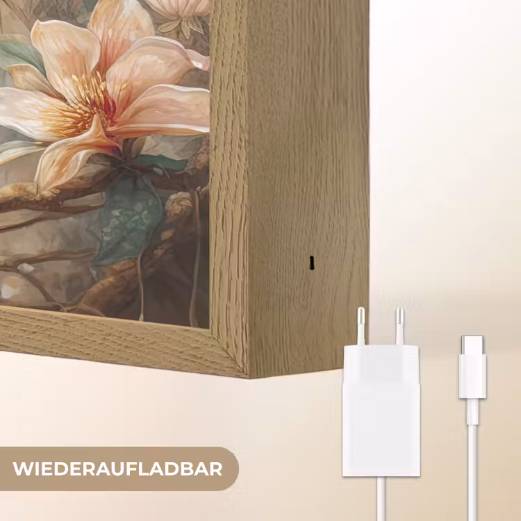 Toekan - Vogels - Bloemen - Jungle Light Box met batterij (Wandlamp) middel -USP_websiteoplaadbaarDE