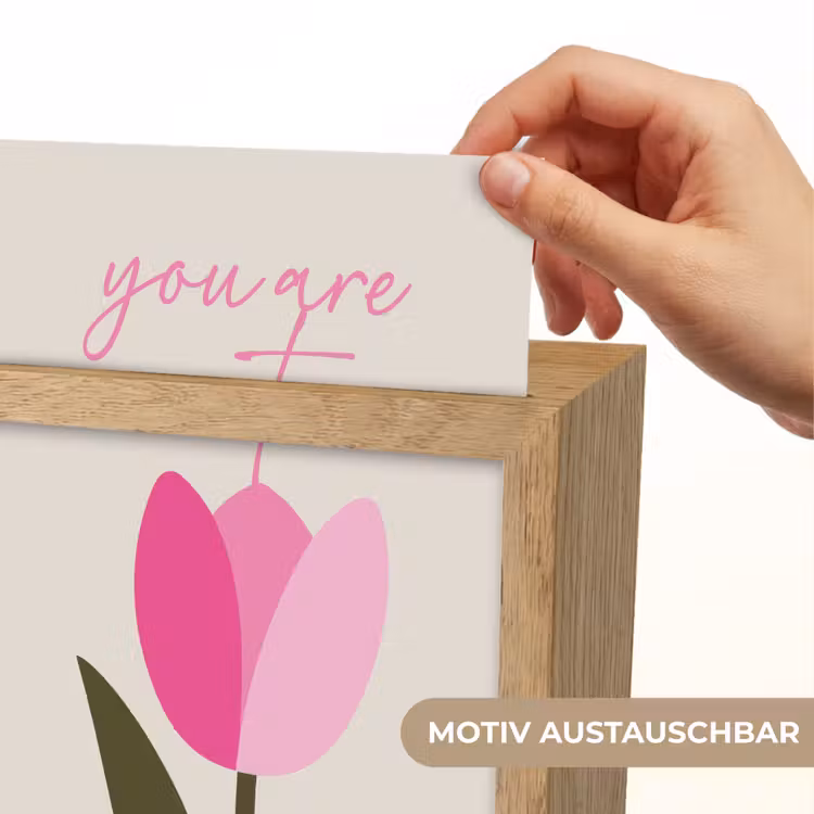 Tulp - Roze - Valentijn - Bloem Light Box met kabel (Wandlamp) klein -USP_websiteprintDE