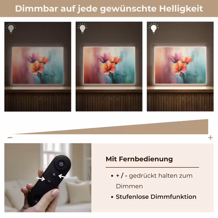 Tulpen - Lichtreflecties - Kleurverloop Light Box met batterij (Wandlamp) middel -USP_dimbaarDE