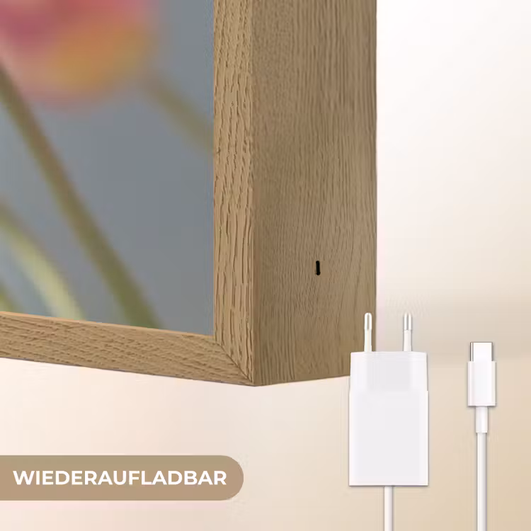 Tulpen - Roze - Stelen Light Box met batterij (Wandlamp) middel -USP_websiteoplaadbaarDE