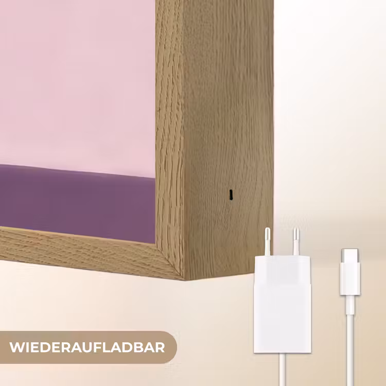 Tulpen - Vaas - Strepen - Paars Light Box met batterij (Wandlamp) middel -USP_websiteoplaadbaarDE