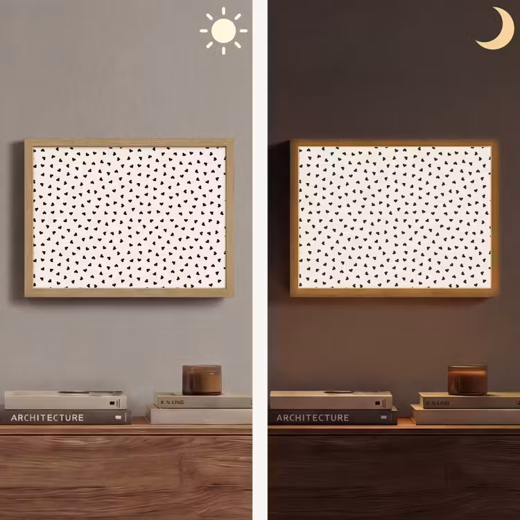 Valentijn - Liefde - Zwart - Wit Light Box met batterij (Wandlamp) middel 907 -sfeer3