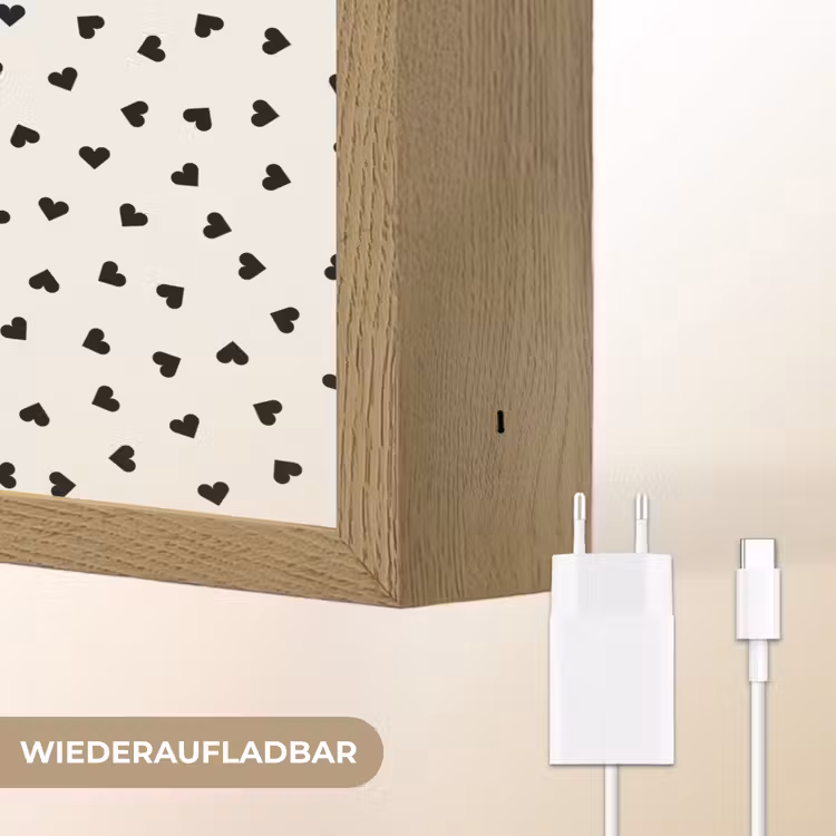 Valentijn - Liefde - Zwart - Wit Light Box met batterij (Wandlamp) middel 907 -USP_websiteoplaadbaarDE