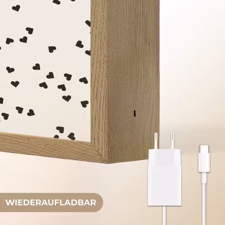 Valentijn - Liefde - Wit - Zwart Light Box met batterij (Wandlamp) middel 907 -USP_websiteoplaadbaarDE