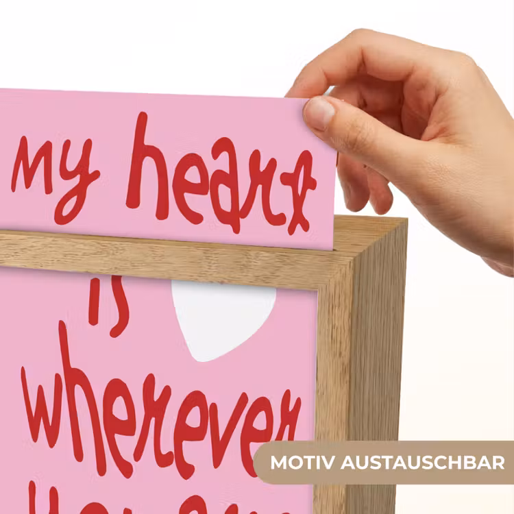 Valentijn - Hart - Liefde - Roze Light Box met kabel (Wandlamp) klein -USP_websiteprintDE