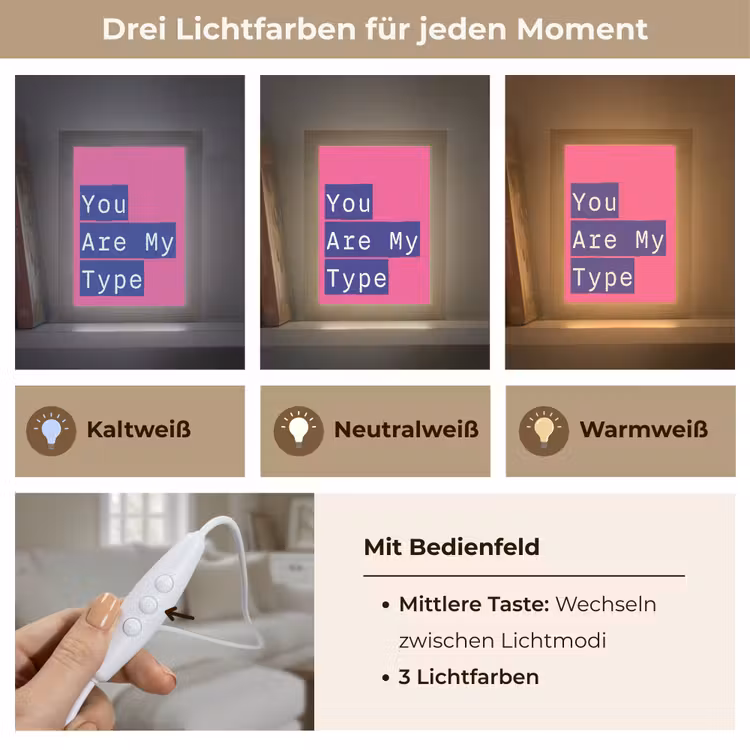 Valentijn - Tekst - Love Light Box met kabel (Wandlamp) klein -USP_lichtkleurDE
