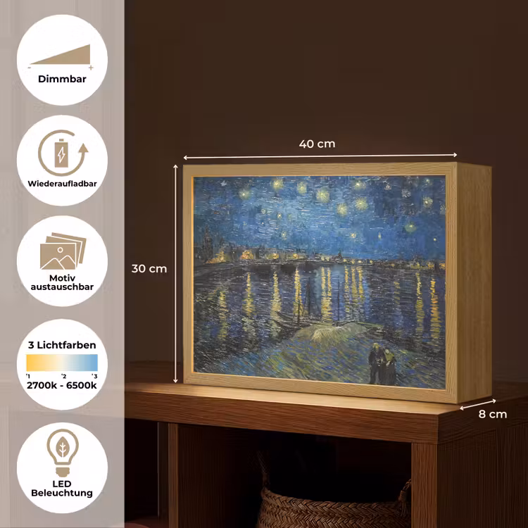 Van Gogh - Brug - Oude meesters Light Box met batterij (Wandlamp) middel -USP_websiteoverzichtDE