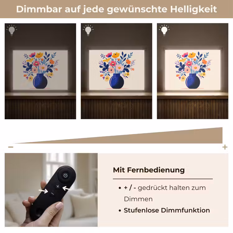 Vaas - Bloemen - Boeket Light Box met batterij (Wandlamp) middel -USP_dimbaarDE