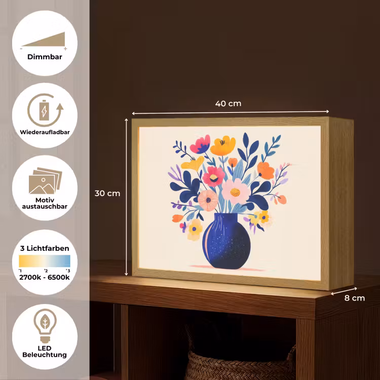 Vaas - Bloemen - Boeket Light Box met batterij (Wandlamp) middel -USP_websiteoverzichtDE