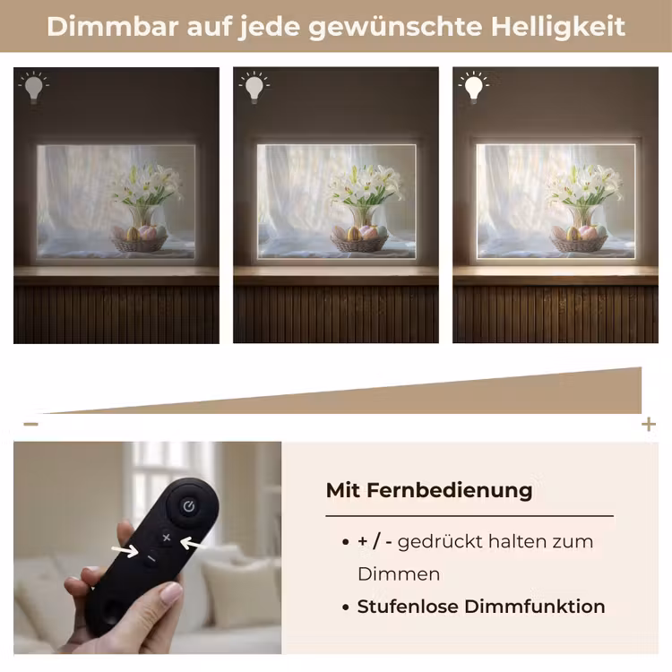 Vaas - Eieren - Bloemen Light Box met batterij (Wandlamp) middel -USP_dimbaarDE