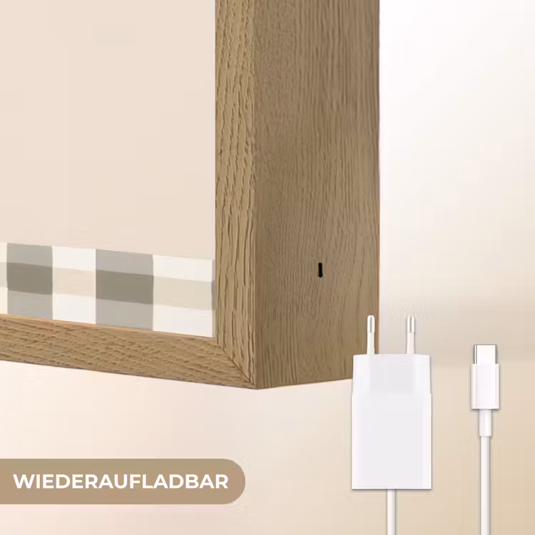 Vaas - Geruit - Groen - Bloem Light Box met batterij (Wandlamp) middel -USP_websiteoplaadbaarDE