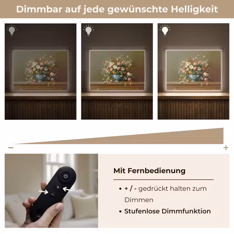 Vaas - Pastel - Kleuren - Bloemen Light Box met batterij (Wandlamp) middel -USP_dimbaarDE