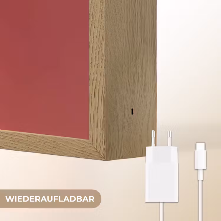 Sierlijk - Bloem - Roze - Glazen Light Box met batterij (Wandlamp) middel -USP_websiteoplaadbaarDE
