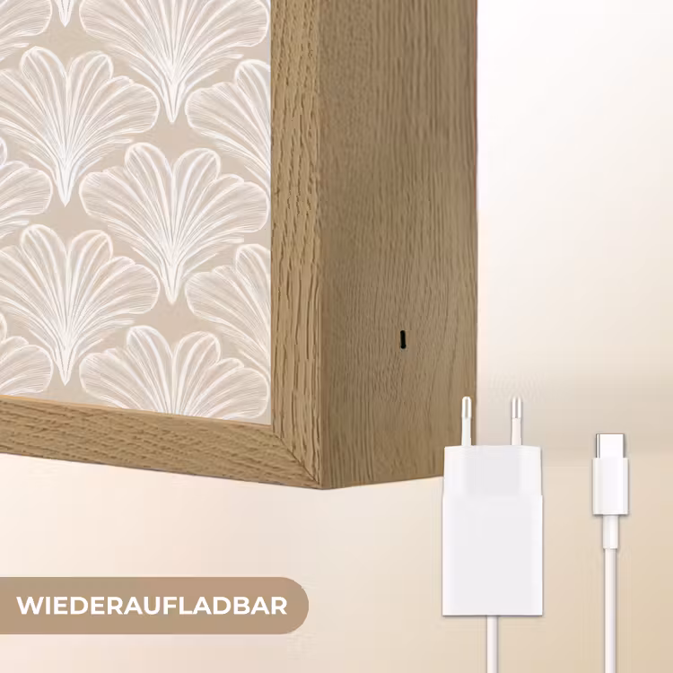 Vintage - Waaier -Crème Light Box met batterij (Wandlamp) middel 907 -USP_websiteoplaadbaarDE