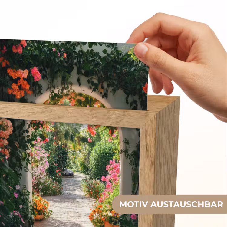 Doorkijk - Bloemen - Natuur - Bloementuin Light Box met kabel (Wandlamp) klein -USP_websiteprintDE