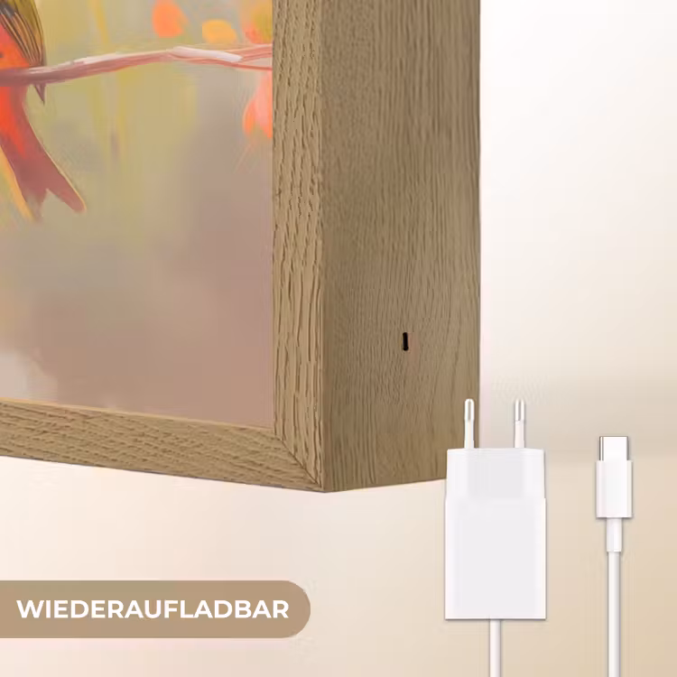 Vogels - Kleurrijk - Tak Light Box met batterij (Wandlamp) middel -USP_websiteoplaadbaarDE