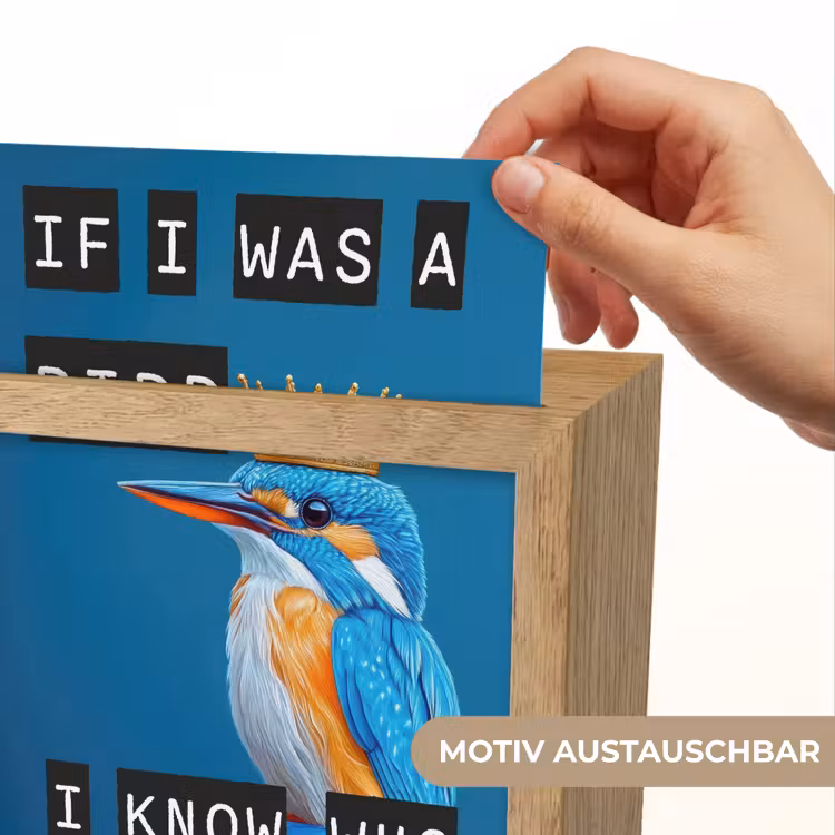 Vogel - Decoratie - Ijsvogel - Blauw Light Box met kabel (Wandlamp) klein -USP_websiteprintDE
