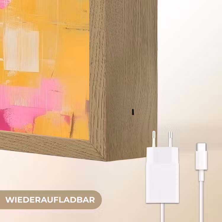 Vogel - Vrouw - Abstract - Bloem Light Box met batterij (Wandlamp) middel -USP_websiteoplaadbaarDE