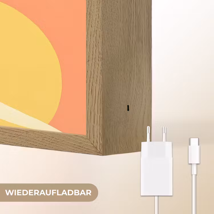 Vogels - Cirkels - Geel Light Box met batterij (Wandlamp) middel -USP_websiteoplaadbaarDE