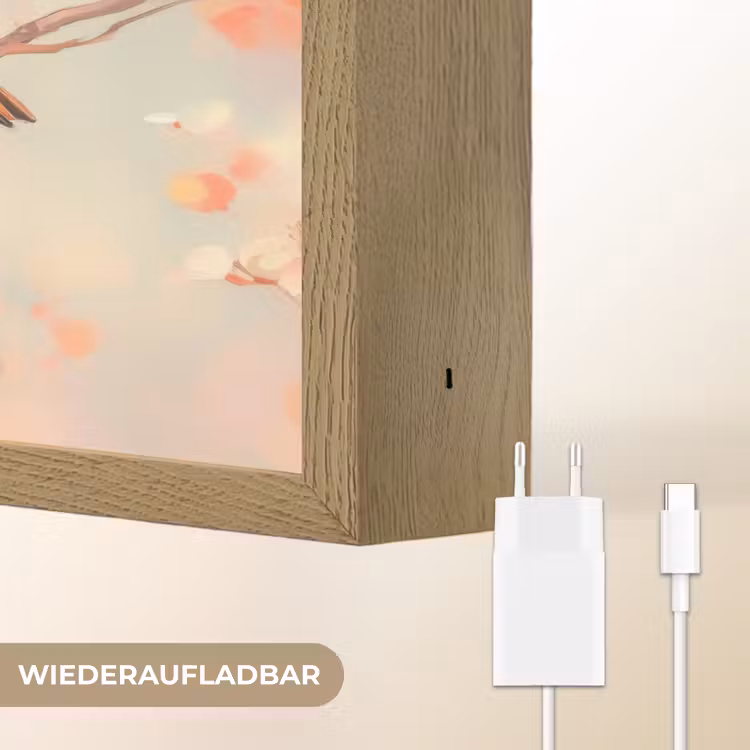Vogels - Romantic - Bloesemtak Light Box met batterij (Wandlamp) middel -USP_websiteoplaadbaarDE