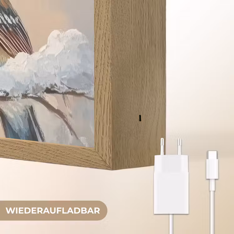 Vogels - Tak - Winter - Sneeuw Light Box met batterij (Wandlamp) middel -USP_websiteoplaadbaarDE