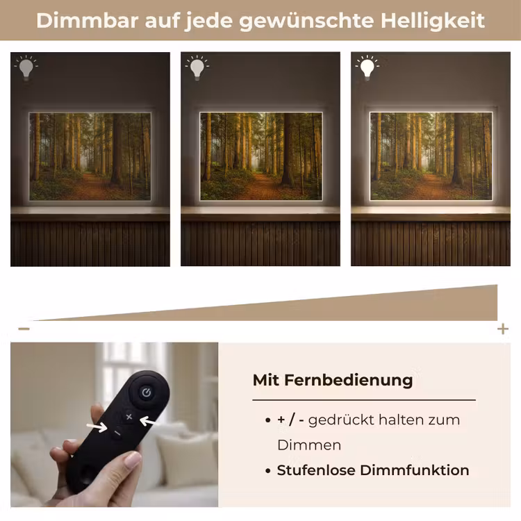 Bos - Natuur - Bomen - Landschap - Bladeren Light Box met batterij (Wandlamp) middel -USP_dimbaarDE