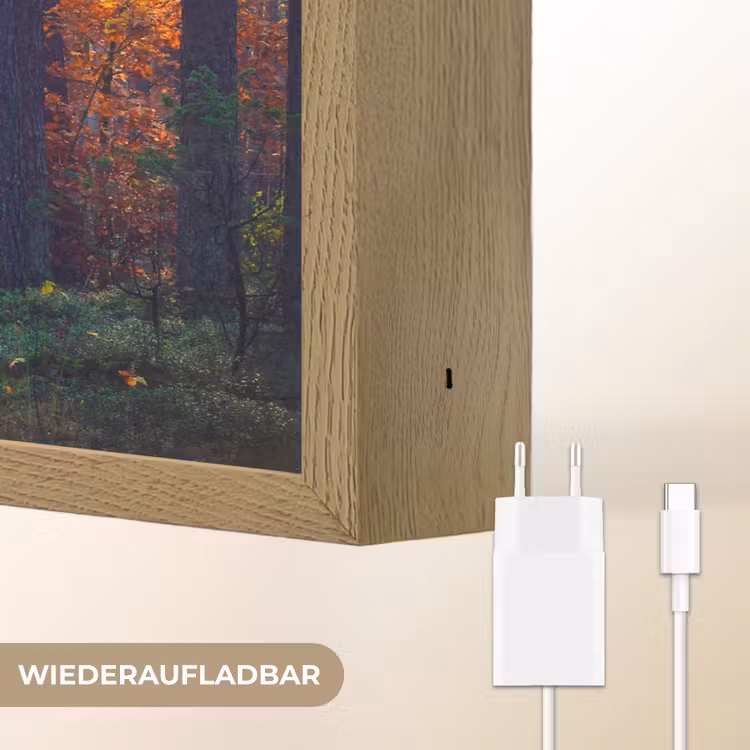 Bos - Zon - Natuur - Herfst Light Box met batterij (Wandlamp) middel -USP_websiteoplaadbaarDE