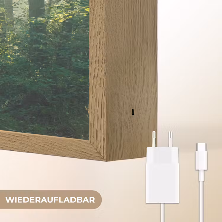 Bos - Pad - Zon - Bomen - Groen - Natuur Light Box met batterij (Wandlamp) middel -USP_websiteoplaadbaarDE