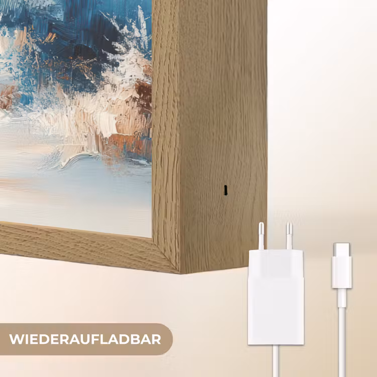 Bos - Winter - Natuur - Abstract - Sneeuw Light Box met batterij (Wandlamp) middel -USP_websiteoplaadbaarDE