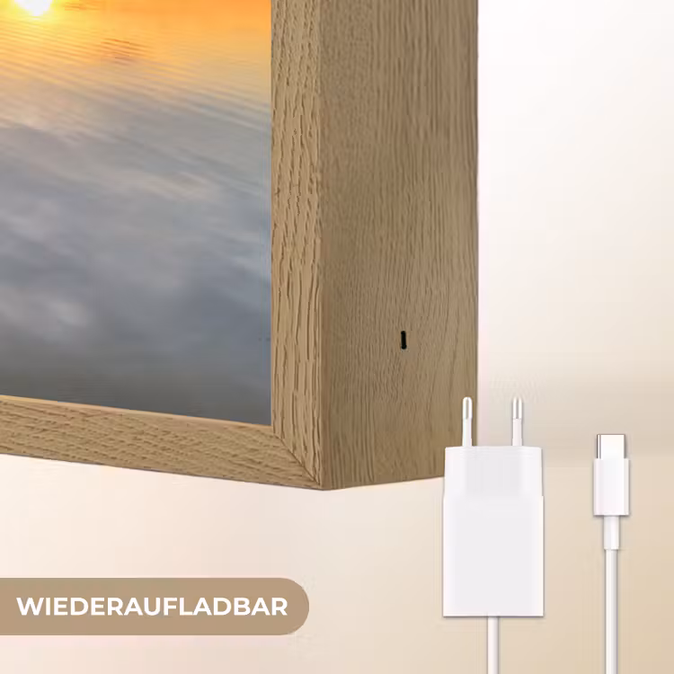 Water - Steiger - Vogels - Zonsondergang - Horizon Light Box met batterij (Wandlamp) middel -USP_websiteoplaadbaarDE