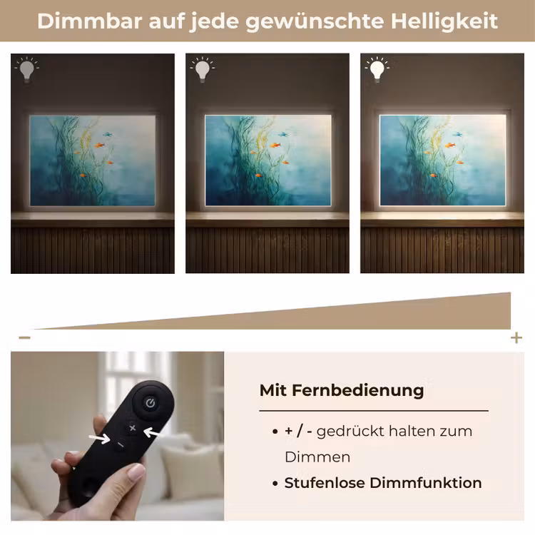 Waterplanten - Vissen - Kleurrijk - Water Light Box met batterij (Wandlamp) middel -USP_dimbaarDE