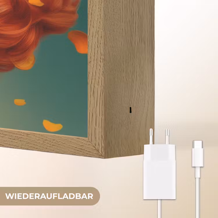 Vrouw - Sinaasappel - Bessen - Oranje Light Box met batterij (Wandlamp) middel -USP_websiteoplaadbaarDE
