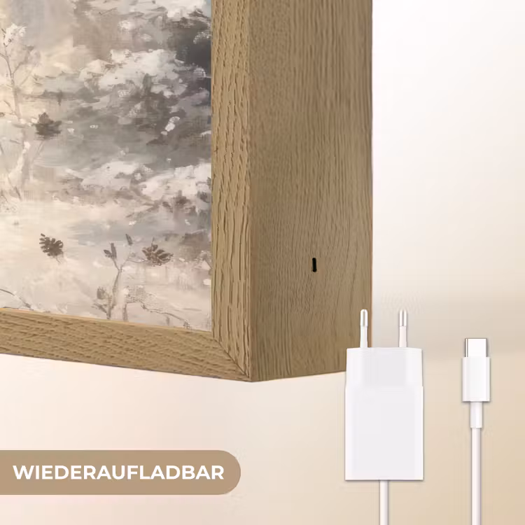 Kerst - Rendier - Winter - Krans Light Box met batterij (Wandlamp) middel -USP_websiteoplaadbaarDE