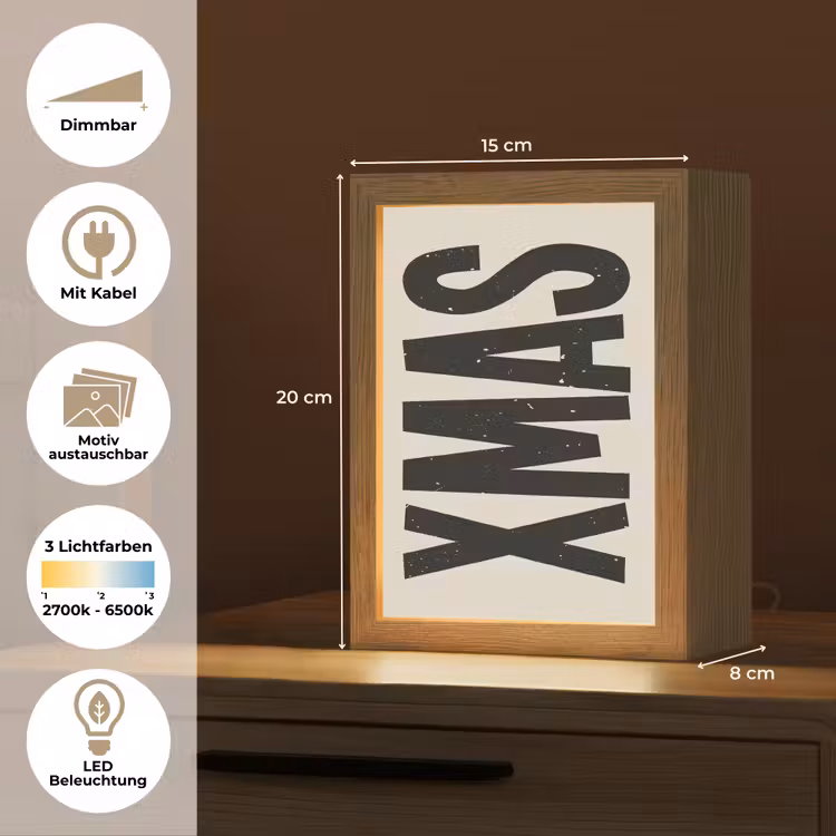 Kerst - Christmas - Japandi - Beige Light Box met kabel (Wandlamp) klein -USP_websiteoverzichtDE