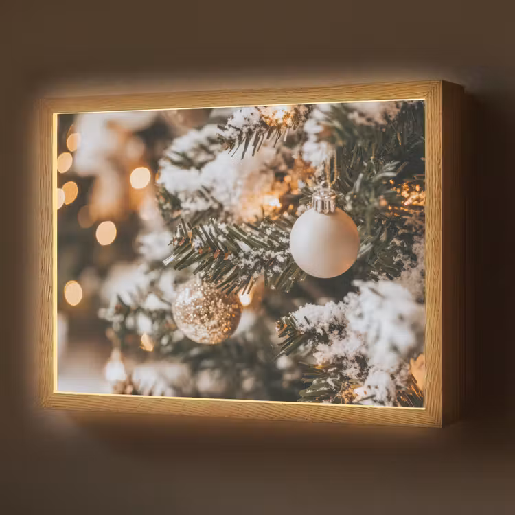 Kerst - Kerstboom - Winter - Binnen - Sneeuw Light Box met batterij (Wandlamp) middel -z3d_website
