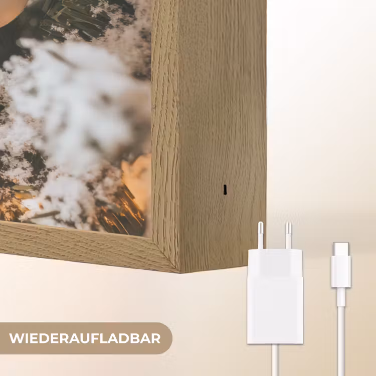 Kerst - Kerstboom - Winter - Binnen - Sneeuw Light Box met batterij (Wandlamp) middel -USP_websiteoplaadbaarDE