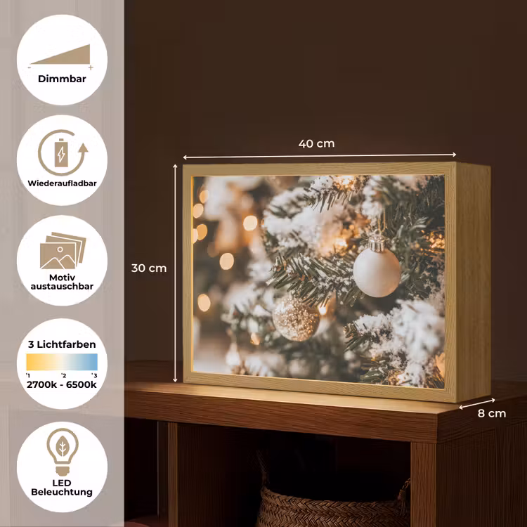 Kerst - Kerstboom - Winter - Binnen - Sneeuw Light Box met batterij (Wandlamp) middel -USP_websiteoverzichtDE